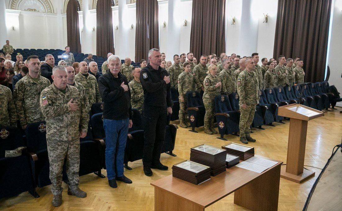 Під час заходу у військовому ліцеї. Фото: Віталій Кличко у Телеграм