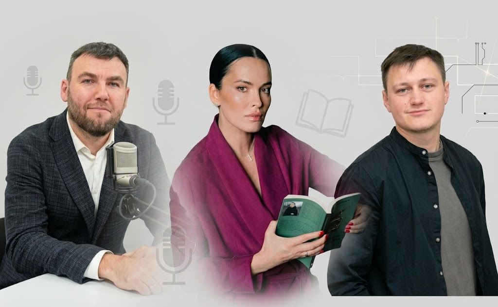 Артур Пройдаков, Даша Астафʼєва, Артур Дронь. Фото: Суспільне. Колаж: ШІ